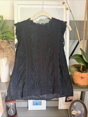 SHEIN Black Lace Sleeveless Blouse